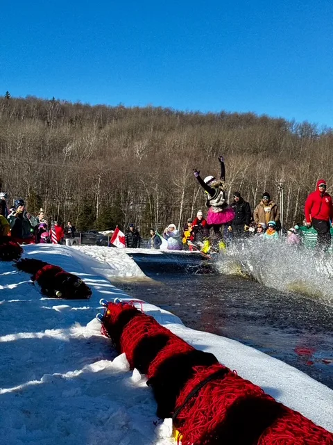 Spring skiing over water
