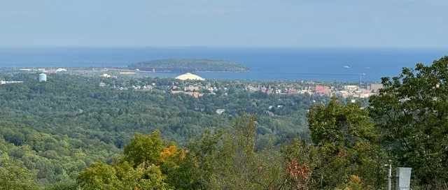 View of lake and Marquette Mi from Marquette Mountain