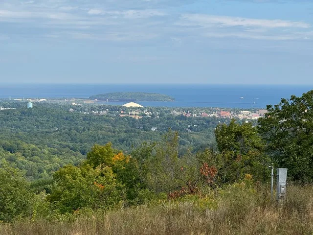 View of lake and Marquette Mi from Marquette Mountain