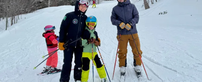 Family skiing