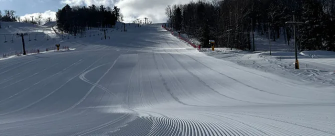 Sun on the Corduroy Slopes At Marquette Mountain Resort