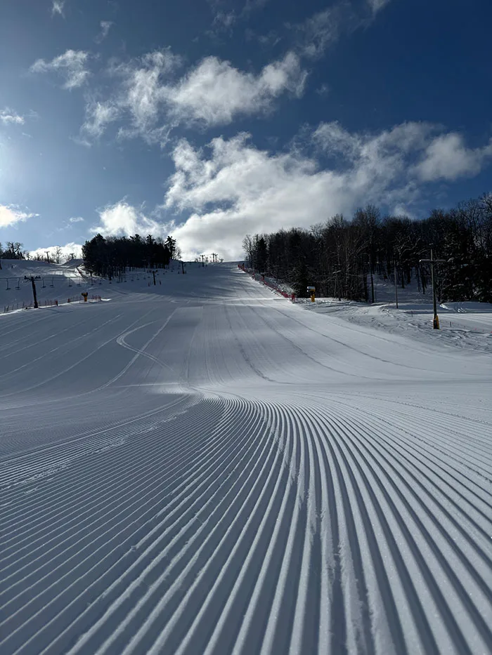Corduroy Slopes At Mmr Sun on the Corduroy Slopes At Marquette Mountain Resort